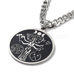 201 Stainless Steel Enamel Pendant Necklace&nbsp;NJEW-K253-20P