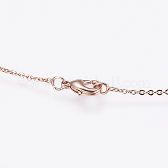 Brass Micro Pave Cubic Zirconia Pendant Necklaces&nbsp;NJEW-E111-51RG