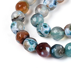 Dyed & Heated Natural Fire Crackle Agate Beads Strands&nbsp;G-N359-01A-04