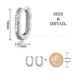 Rhodium Plated 925 Sterling Silver Huggie Hoop Earrings&nbsp;JE908A