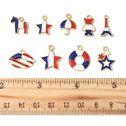 45Pcs 9 Styles Independence Day Alloy Enamel Pandants&nbsp;FIND-FS0004-09