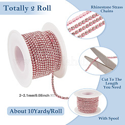 2 Roll Electrophoresis Iron Rhinestone Strass Chains&nbsp;CHC-TA0001-38A