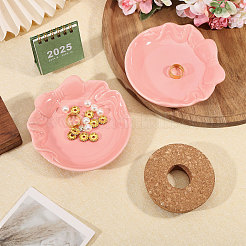 2Pcs Bowknot Porcelain Jewelry Storage Display Trays for Rings&nbsp;AJEW-GL0003-48A