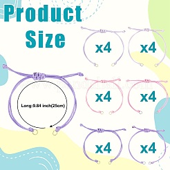 24Pcs 6 Styles Waxed Polyester Cord Slider Bracelet Making&nbsp;AJEW-FS00004