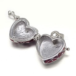 Enamel Heart Rack Plating Platinum Brass Prayer Box Pendants&nbsp;KK-L101-01A