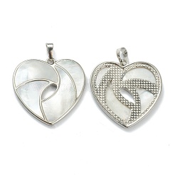 Natural White Shell Pendants&nbsp;SSHEL-L019-09B-P