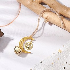 Alloy Moon with Star Pendant Decoration&nbsp;HJEW-JM02415-01