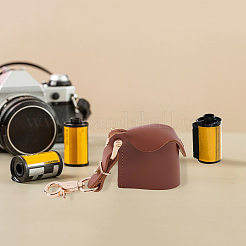 2Pcs 2 Colors Rectangle PU Leather Camera Film Case Pendant Decoration&nbsp;AJEW-CL0002-26