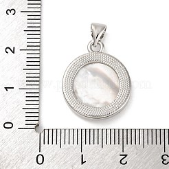 Natural White Shell Carved Sunflower Pendants&nbsp;KK-D537-03P-02