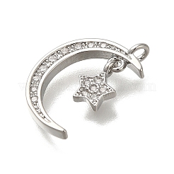Rack Plating Brass Micro Pave Cubic Zirconia Pendants&nbsp;KK-M014-12P