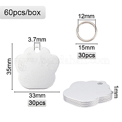 60Pcs 2 Style Aluminum Alloy Pendants&nbsp;ALUM-BC0001-63A