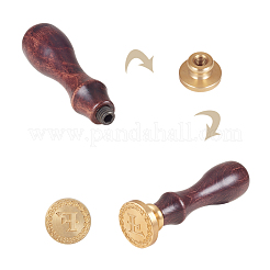 DIY Letter Scrapbook Brass Wax Seal Stamps and Wood Handle&nbsp;AJEW-P068-B06