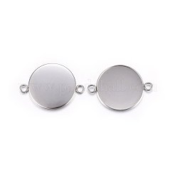 Tarnish Resistant 304 Stainless Steel Cabochon Connector Settings&nbsp;STAS-P210-11P-04