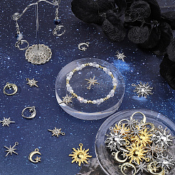 50Pcs 10 Styles Rack Plating Alloy Pendants&nbsp;FIND-SC0023-71