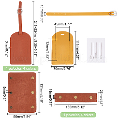 4Pcs 4 Colors PU Leather Luggage Tag&nbsp;AJEW-PH0018-19