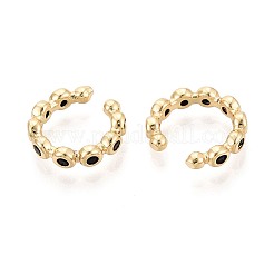 Brass Pave Cubic Zirconia Cuff Earrings&nbsp;EJEW-T049-03A-G