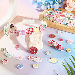 100Pcs 3 Styles 4-Hole Apple Plastic Buttons&nbsp;BUTT-TA0001-54