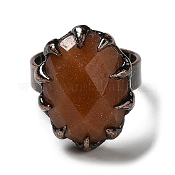 Natural Mixed Gemstone Oval Open Cuff Rings&nbsp;RJEW-M155-03R
