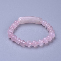 Natural Rose Quartz Stretch Bracelets&nbsp;BJEW-F395-D01