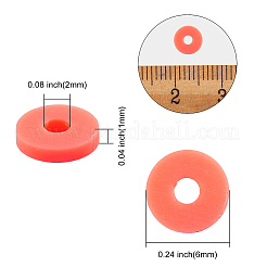 10Strand 10 Colors Flat Round Handmade Polymer Clay Beads&nbsp;CLAY-CJ0001-35
