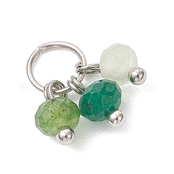 5Pcs 5 Styles Dyed Natural Malaysia Jade Faceted Rondelle Bead Charms&nbsp;PALLOY-JF04898-02