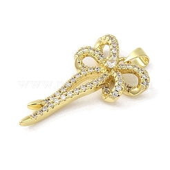 Rack Plating Brass Micro Pave Cubic Zirconia Pendants&nbsp;KK-C052-19B-G