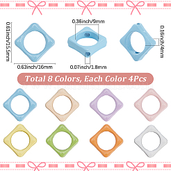 32Pcs 8 Colors Baking Paint Alloy Bead Frame&nbsp;FIND-SP0004-50B