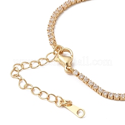Brass Pave Clear Cubic Zirconia Tennis Necklace Making&nbsp;KK-B189-04G