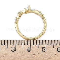 Brass Micro Pave Cubic Zirconia Cuff Rings&nbsp;RJEW-H256-02G