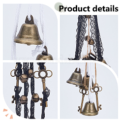 4Pcs Iron Witch Bell Pendant Decorations&nbsp;HJEW-OC00094