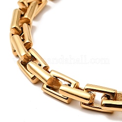 Ion Plating(IP) 304 Stainless Steel Rctangle Link Chain Necklace for Men&nbsp;NJEW-E038-08G