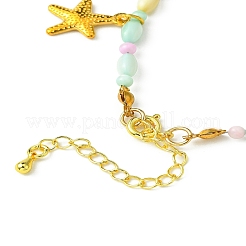 Starfish & Shell & Cross Alloy Charm Bracelet&nbsp;BJEW-FS00016