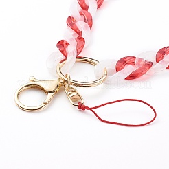 Two Tone Transparent Acrylic Curb Chain Mobile Straps&nbsp;HJEW-JM00453-01