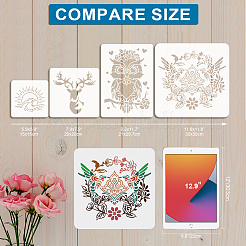 1 Set PET Hollow Out Drawing Painting Stencils&nbsp;DIY-MA0006-19