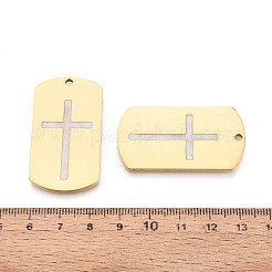 Religion 304 Stainless Steel & Enamel Rectangle Pendants&nbsp;STAS-T073-13G