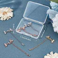 6Pcs 3 Colors Brass Crystal Rhinestone Chain Extender&nbsp;KK-SC0003-09