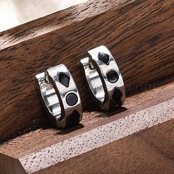 304 Stainless Steel with Enamel Earrings&nbsp;EJEW-M001-20B-P
