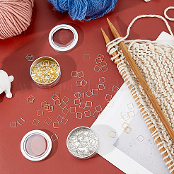 200Pcs 2 Colors Square Brass Linking Rings&nbsp;KK-HS0002-17