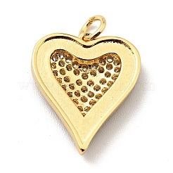 Rack Plating Brass Micro Pave Clear Cubic Zirconia Pendants&nbsp;KK-E015-32G