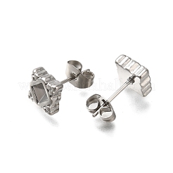 304 Stainless Steel Rhombus Stud Earrings for Women&nbsp;EJEW-M028-06S
