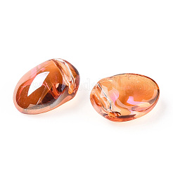 Transparent Spray Painted Glass Charms&nbsp;GLAA-R211-05-F03