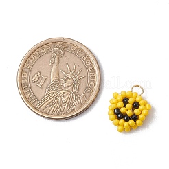 Glass Seed Beaded Smiling Face Charms&nbsp;PALLOY-MZ00635