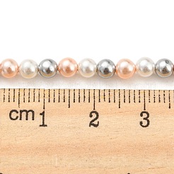 Electroplated Shell Pearl Beads Strands&nbsp;SHEL-F008-03A-04