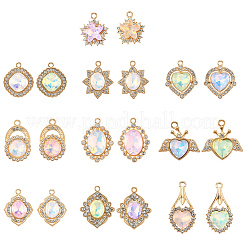 20Pcs 10 Styles Alloy Glass Pendants&nbsp;FIND-FS0003-50
