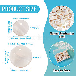 200Pcs 2 Styles Natural Freshwater Shell Disc Charms&nbsp;BSHE-TA0001-33