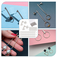 100Pcs 2 Styles 304 Stainless Steel Stud Earring Findings&nbsp;FIND-GO0002-56
