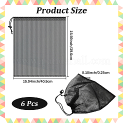 6Pcs Polyester Mesh Drawstring Bags&nbsp;ABAG-CN0001-43A