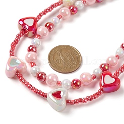 Acrylic Heart Beaded Mobile Straps&nbsp;HJEW-JM01063