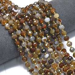Natural Coffee Banded Agate Beads Strands&nbsp;G-K389-E20-01