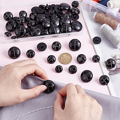 60Pcs 4 Style Plastic Shank Buttons&nbsp;BUTT-HY0001-19C